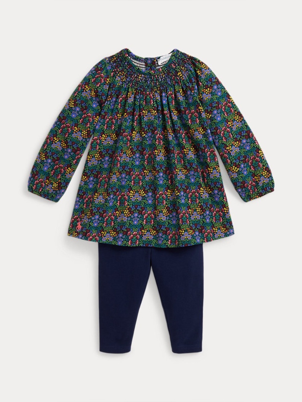 NWT! Ralph Lauren Madison Floral Jersey Top and Bottom Set Navy Blue Sz 6M